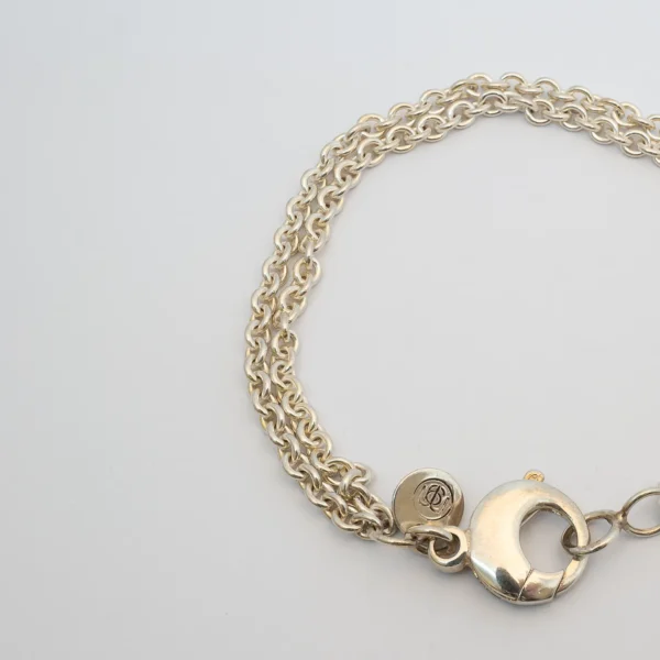 Silverarmband, rund ankarkedja, två rader, silverlås.