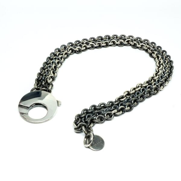 Armband oxiderat polerat silver